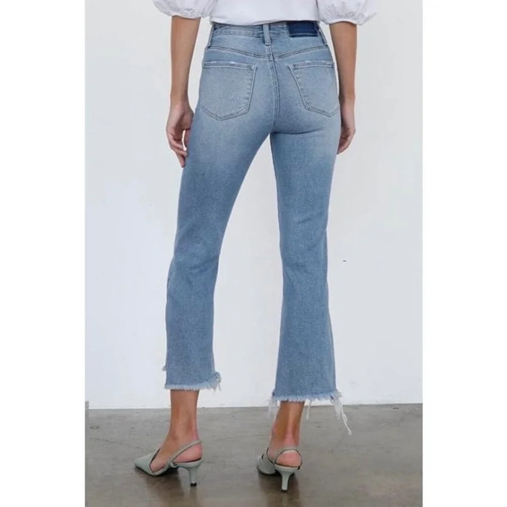Insane Gene Blue Super‎ Relaxed Mid Rise Crop Boot Cut Jeans Size 27